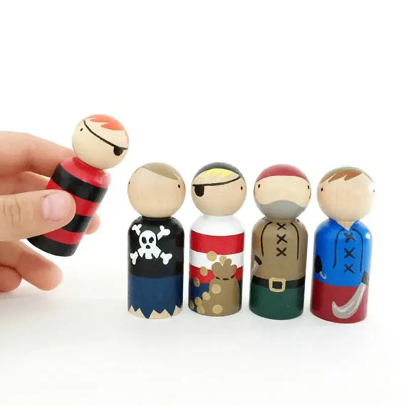 50Pcs Unpainted Wooden Peg Dolls Toys