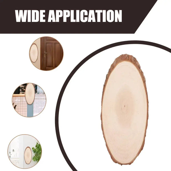 Oval Shaped Unfinished Wooden Slice