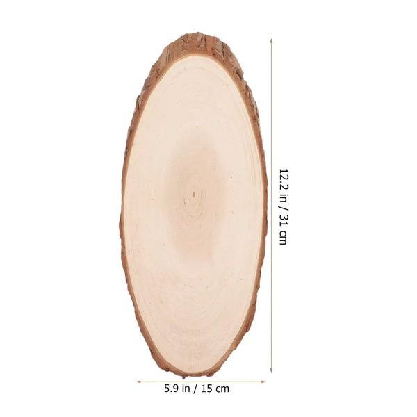 Oval Shaped Unfinished Wooden Slice