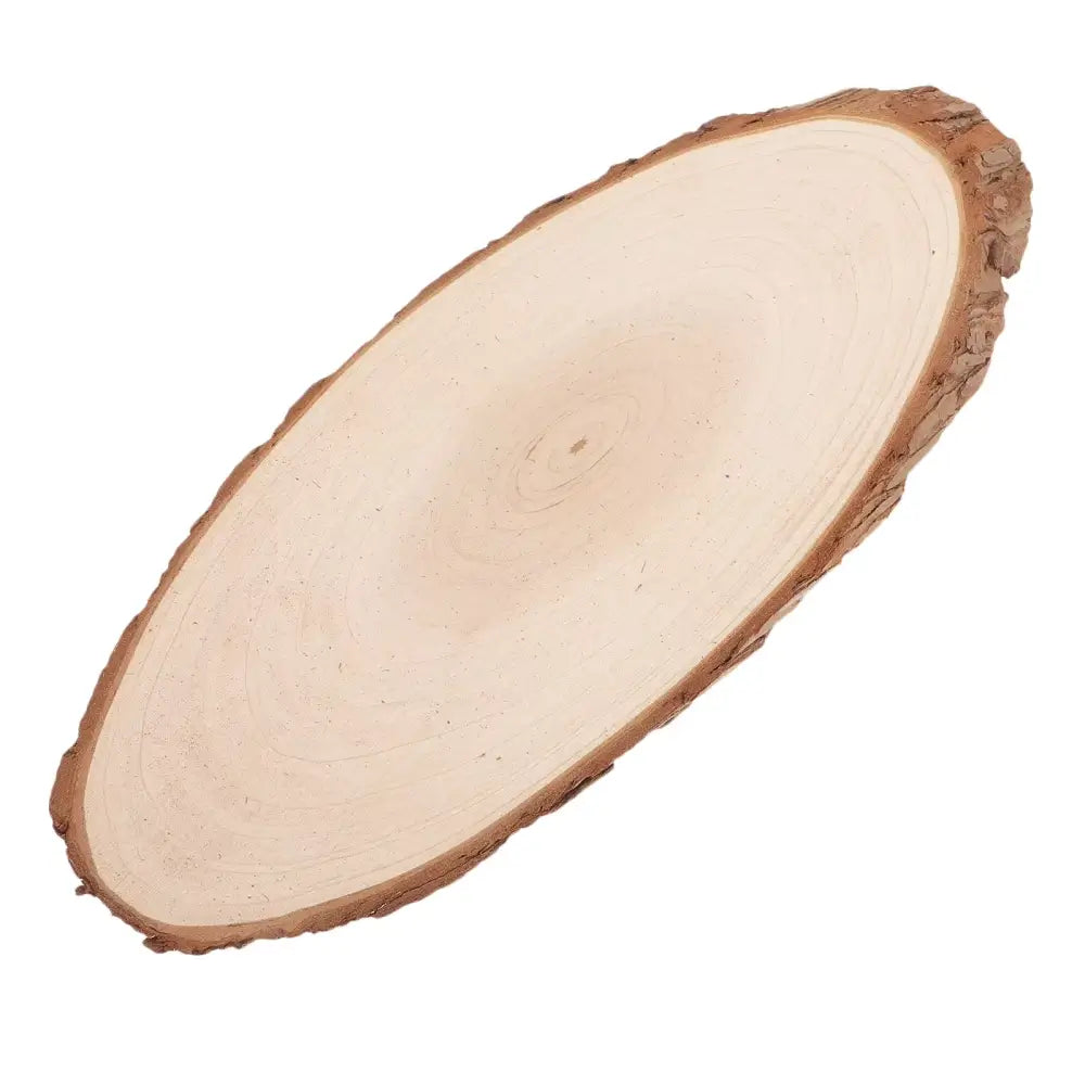 Oval Shaped Unfinished Wooden Slice