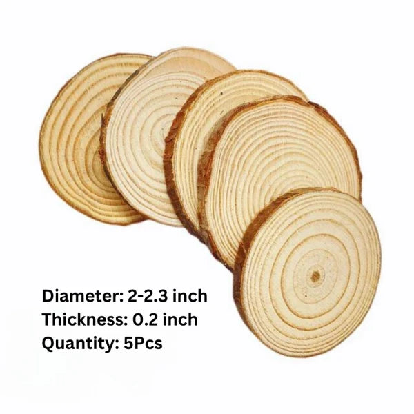 Pack Natural Pine Round Unfinished Wood Slices